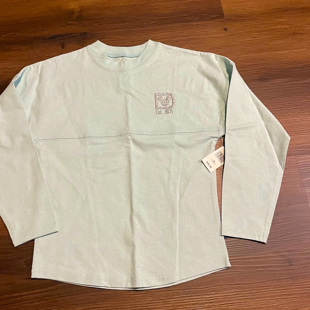 NWT Kids Disney Parks Shimmer Blue Long Sleeve Tee